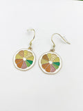 Gold Lemon Slice Charm Earrings Everyday Gifts Ideas, Personalized Customized Made to Order Jewelry, AN3221