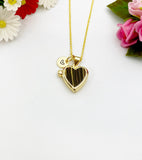 Gold Heart Locket Necklace, Personalized Customized Made to Order Jewelry, N5468