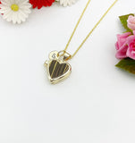 Gold Heart Locket Necklace, Personalized Customized Made to Order Jewelry, N5468