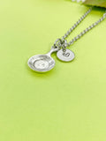 Silver Frying Pan Charm Necklace Personalized Customized Monogram Made to Order Jewelry, N5441