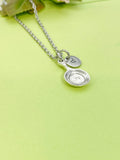 Silver Frying Pan Charm Necklace Personalized Customized Monogram Made to Order Jewelry, N5441