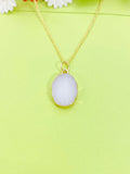 Gold Natural Quartz Charm Necklace, N5363