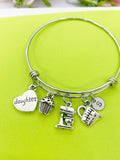 Silver Daughter Baker Charm Bracelet Personalized Customized Monogram Made to Order Jewelry, N1426