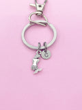 Silver Mermaid Charm Keychain Gifts Personalized Customized Monogram Made to Order Jewelry, N1590A