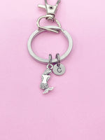Silver Mermaid Charm Keychain Gifts Personalized Customized Monogram Made to Order Jewelry, N1590A