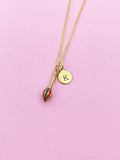 Gold Artist Paintbrush Charm Necklace, N3316