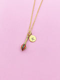 Gold Artist Paintbrush Charm Necklace, N3316