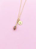 Gold Artist Paintbrush Charm Necklace, N3316