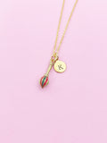 Gold Artist Paintbrush Charm Necklace, N3316
