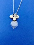 Dandelion One Seed Necklace, Initial Charm, Personalized Gift