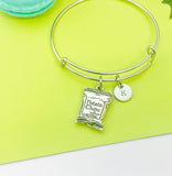Silver Potato Chip Charm Bracelet Gifts Ideas Personalized Customized Monogram Made to Order Jewelry, AN1925