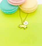 Gold or Silver Pig Charm Necklace Farmer Gift Ideas Personalized Customized Made to Order Jewelry, AN1504