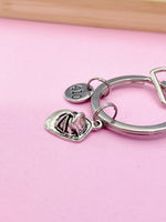 Silver Fireman Hat, Charm Keychain Firefighter Gifts Idea Personalized Made to Order Jewelry, AN1242