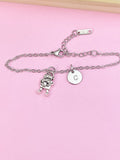 Silver Robot Heart Charm Bracelet Robotic Gifts Ideas Personalized Customized Made to Order Jewelry, AN1445
