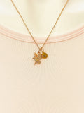 Gold Flying Eagle Charm Necklace, Personalized Initial, Custom Jewelry