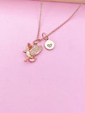 Gold Rose Gold or Silver Flying Eagle Charm Necklace Personalized Customized Made to Order Jewelry, CN348