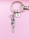 Silver Skeleton Charm Keychain Skeleton Halloween Gifts Idea Personalized Made to Order Jewelry, AN1245