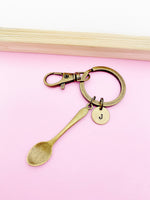 Bronze Kitchen Utensil Spoon Tableware Charm Keychain Gift Idea Personalized Customized Monogram Made to Order Jewelry, AN2663