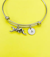 Silver Grasshopper Charm Bracelet Gifts Ideas Personalized Customized Monogram Made to Order Jewelry, AN309