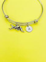 Silver Grasshopper Charm Bracelet Gifts Ideas Personalized Customized Monogram Made to Order Jewelry, AN309