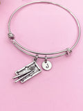 Silver Billiards Pool Table Snooker Charm Bracelet Gifts Ideas Personalized Customized Monogram Made to Order Jewelry, N5456