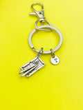 Silver Pool Table Keychain, Personalized Initial Charm