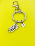Silver Pool Table Keychain, Personalized Initial Charm