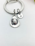 Silver Cowboy Hat Charm Keychain Farmer Gifts Idea, Personalized Made to Order Jewelry, AN4807