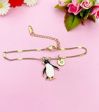 Gold Penguin Charm Bracelet Wildlife Biologist Gifts Ideas Personalized Customized Made to Order Jewelry, AN4342