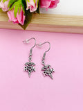 Silver RN Caduceus Medical Symbol Charm Earrings Doctor Nurse Medical School Student Gift Idea Personalized Customized AN2586