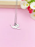 Silver Dinosaur Charm Necklace Paleontologists Paleontology Student Gift Idea Personalized Customized Jewelry N5229