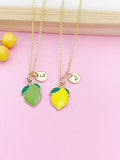 Gold Lemon or Lime Charm Necklace Teens Birthday Gift Idea Personalized Customized Jewelry, N4753