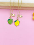 Gold Lemon or Lime Charm Necklace Teens Birthday Gift Idea Personalized Customized Jewelry, N4753