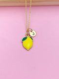 Gold Lemon Charm Necklace Girlfriends Birthday Gifts Ideas Personalized Customized Jewelry, AN4753