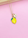 Gold Lemon Charm Necklace Girlfriends Birthday Gifts Ideas Personalized Customized Jewelry, AN4753