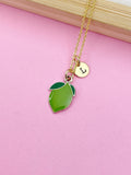 Gold Green Lime Charm Necklace Best Friends Birthday Gifts Ideas Personalized Customized Jewelry, BN4753