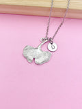 Silver Ginkgo Leaf Charm Necklace Nature Forest Gift Ideas Personalized Customized Jewelry, N1943