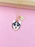 Husky Dog Charm Necklace in Gold, N5581
