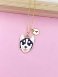Husky Dog Charm Necklace in Gold, N5581
