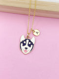 Husky Dog Charm Necklace in Gold, N5581