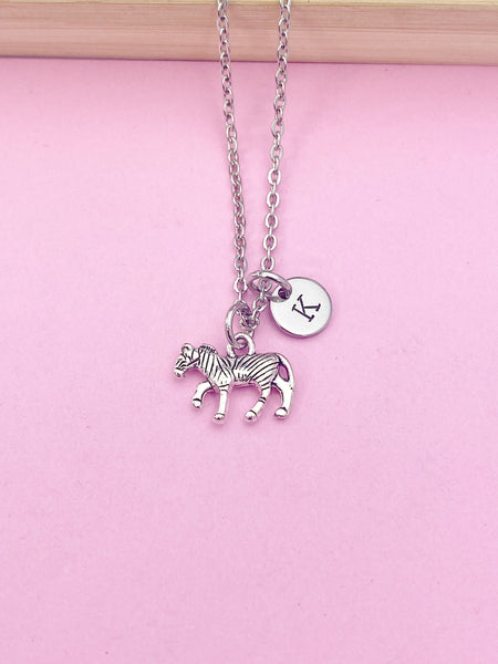 Silver Zebra Charm Necklace, N2886