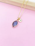 Gold Natural Gemstone Labradorite Necklace Birthday Gift Ideas Personalized Customized Made to Order Jewelry, N3425