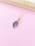 Gold Natural Gemstone Labradorite Necklace Birthday Gift Ideas Personalized Customized Made to Order Jewelry, N3425