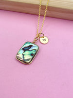 Gold Natural Abalone Shell Charm Necklace Birthday Gift Ideas Personalized Customized Made to Order Jewelry, N4625