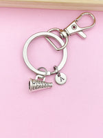 Silver Megaphone Cheerleader Charm Keychain Cheerleader Gifts Idea Personalized Made to Order Jewelry, AN5299