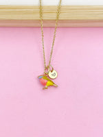 Gold Bird Charm Necklace Backyard Bird Watch Gift Ideas Personalized Customized Jewelry, N1074