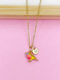 Gold Bird Charm Necklace Backyard Bird Watch Gift Ideas Personalized Customized Jewelry, N1074