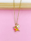 Gold Bird Charm Necklace Backyard Bird Watch Gift Ideas Personalized Customized Jewelry, N1074