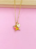 Gold Bird Charm Necklace Backyard Bird Watch Gift Ideas Personalized Customized Jewelry, N1074