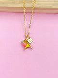 Gold Bird Charm Necklace Backyard Bird Watch Gift Ideas Personalized Customized Jewelry, N1074